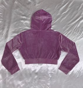 Outryt Pink Velour Zip-Up Hoodie