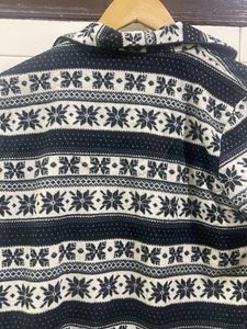 Cozy Snowflake Print Button-Up Shirt