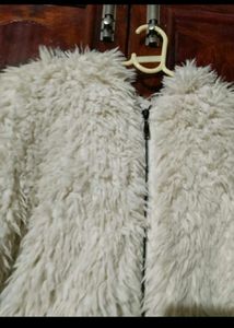 Fuzzy Faux Fur Cream Coat