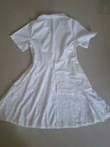 Chic White Lace Dress only one time use