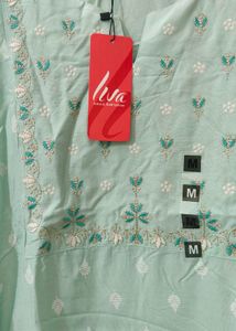 Pantaloons Light Blue Embroidered Kurti - Size M