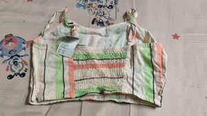 Striped Spaghetti Strap Crop Top