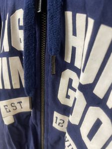 Unisex Navy Blue Zip-Up Hoodie