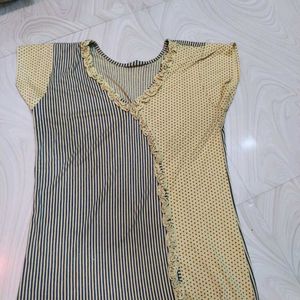 Comfortable Striped &amp; Polka Dot Nightgown