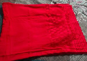 Red chikankari plazo