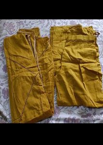 unused Elegant Yellow Kurta Set