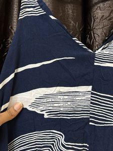 Navy Blue Striped Maxi Dress