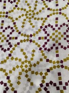 2 meter of White Dress Material with Geometric Pri