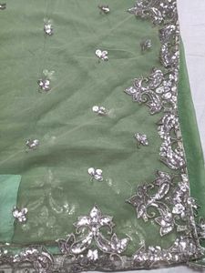 Elegant Sequined Saree with Blouse