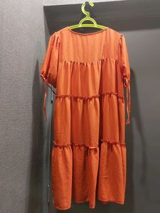 Tiered Orange Dress