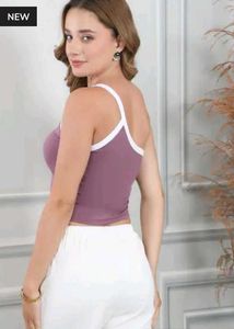 Shein One Shoulder Contrast Trim Short Top