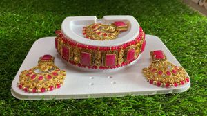 Red & Gold Indian Jewelry Set