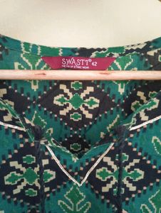 Swasti Green And Black Designer Kurta (Women)