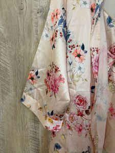 Floral Print Silk Robe &amp; Camisole Set