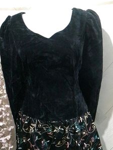 Beautiful Winter Velvet Dress Large Size