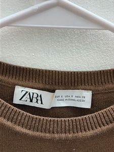 Zara Brown Knit Sleeveless Top