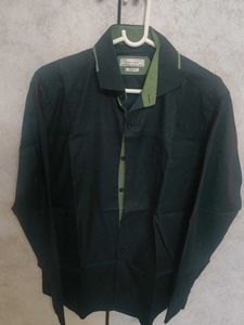 Zara Man Green Textured Shirt