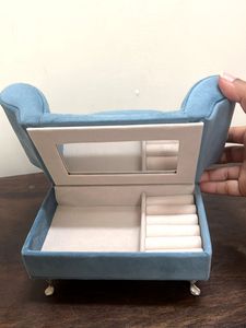 Adorable Blue Sofa Jewelry Box