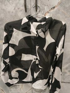 Black & White Patterned Blouse