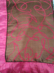 Elegant Brown Saree with Pink Border