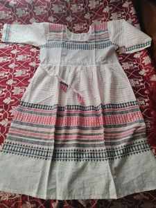 Handcrafted Katha (Kantha) Stitch Pure Cotton Dres