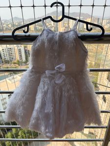 Adorable White Faux Fur Dress