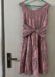 Pink Floral Dress with Bow