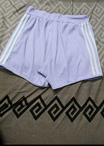 Light Purple Ribbed Athletic Shorts