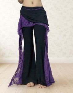 Boho Flare Pants with Lace Skirt