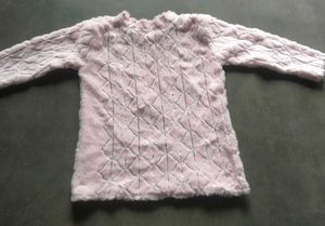 Pink Faux Fur Girls Top