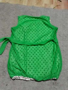 Green Polka Dot Sleeveless Top