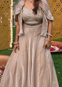 Elegant Champagne Ivory Designer Lehenga Set