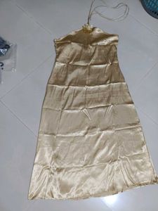 Satin Halter Neck Midi Dress