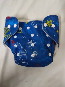 Blue Rocket Print Diaper