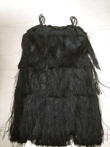 Black Fringed Flapper Dress