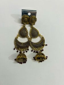Antique Gold Jhumka Earrings