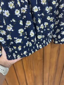 Cute Floral Print Long Sleeve Top
