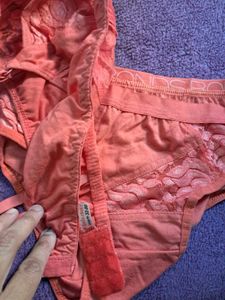 Lace Trimmed Pink Bra