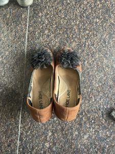 Brown Floral Ballerinas