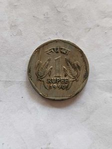 1990 Indian 1 Rupee Coin