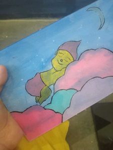 Dreaming Baby Glass Painting