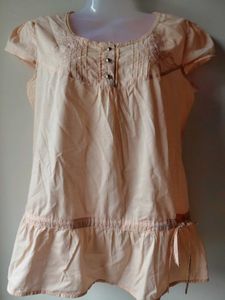 Peach Ruffled Tunic Top