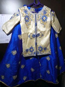 Exquisite Blue &amp; Gold Embroidered Lehenga Choli Se