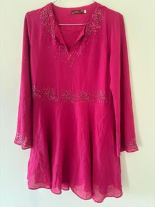 Stunning Fuchsia Embellished Kurta