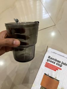Glass Cup with Straw and Lid