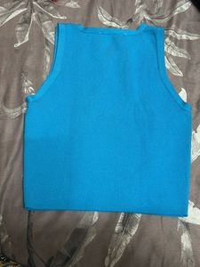 Zara Blue Knit Tank Top