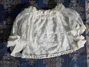 Lace & Ruffle Sheer Top