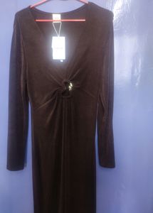 Chocolate Brown Ring Bodycon Dress