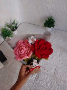Crochet  Rose  Flower Bouquet