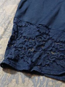 Elegant Navy Lace Detail Dress